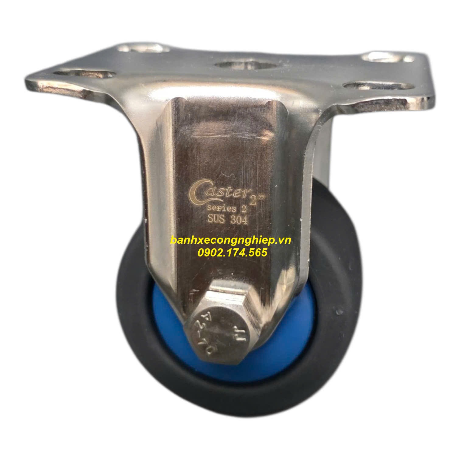 Bánh xe TPR50x28 càng inox 304 Caster Serie 2 cố định