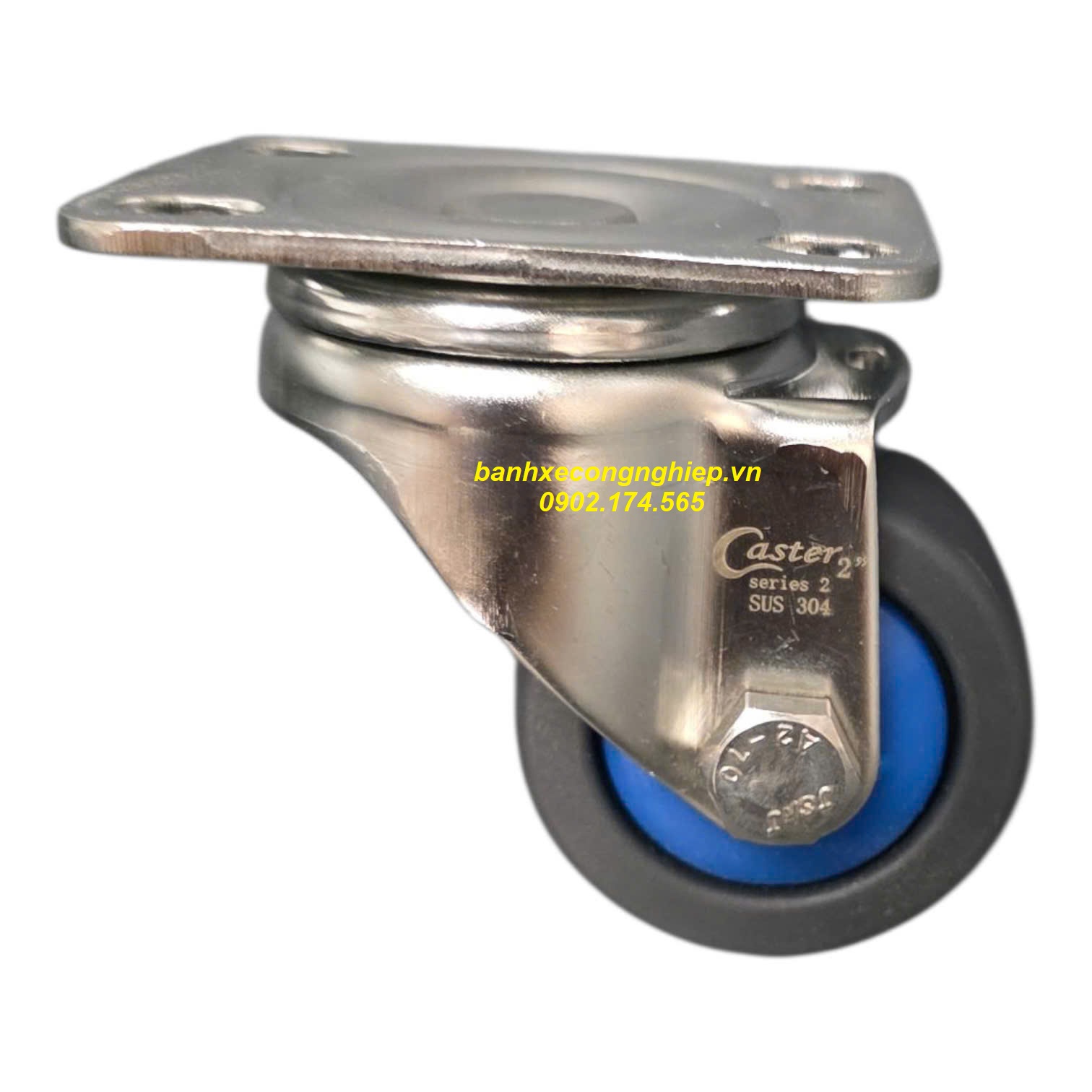 Bánh xe TPR50x28 càng inox 304 Caster Serie 2 xoay