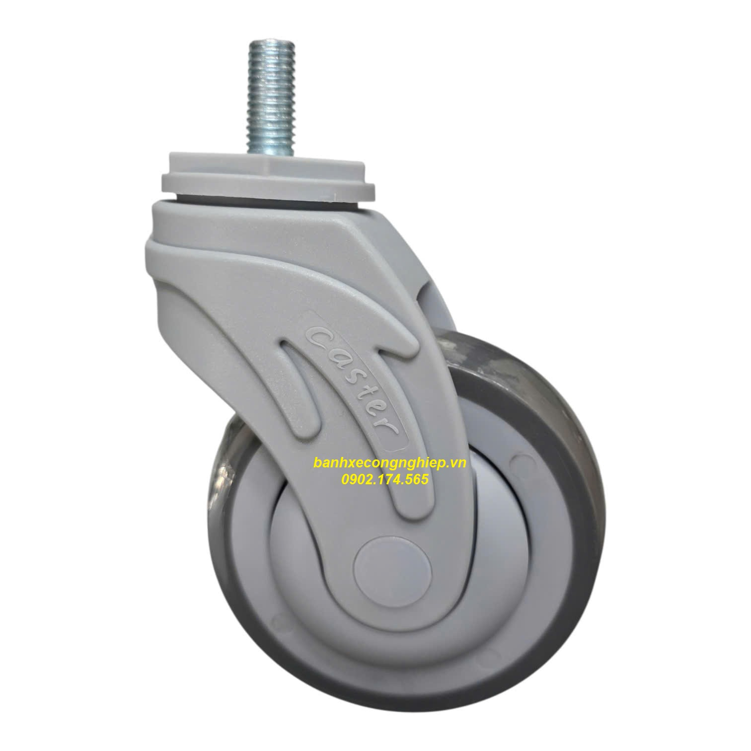 Bánh xe TPR75mm, 100mm, 125mm càng nhựa Nylon xoay M12 Caster Serie 2