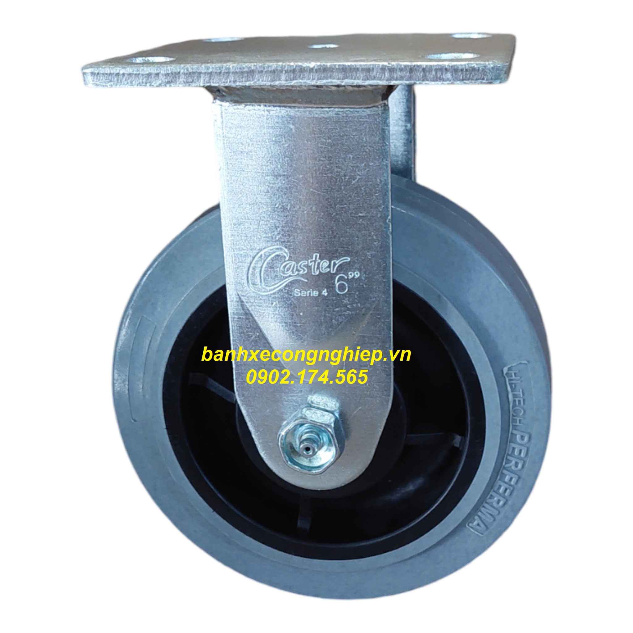 Bánh xe chống tĩnh điện ESD Hi-tech Perferma 100mm, 125mm, 150mm, 200mm càng thép cố định Caster Serie 4 tải nặng