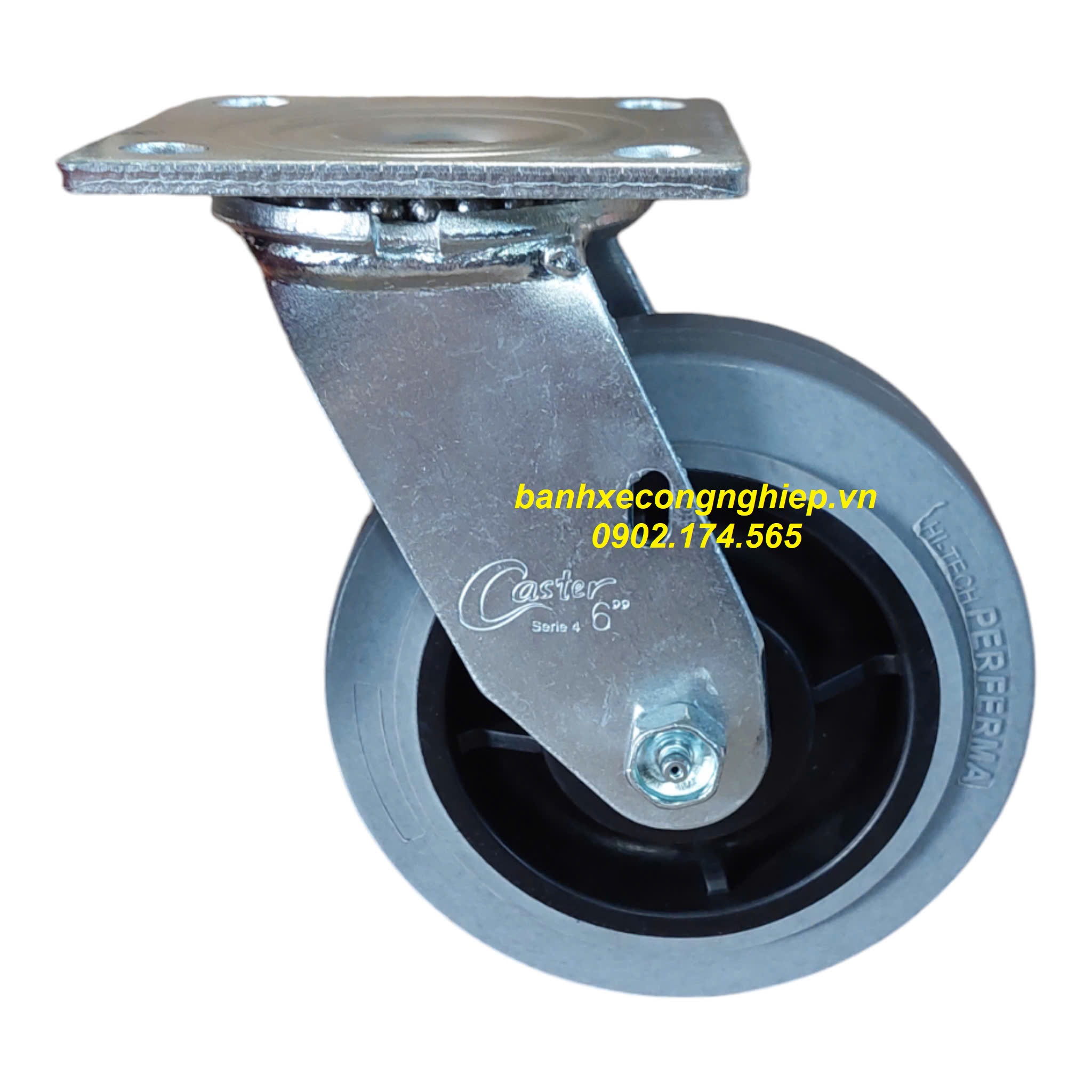Bánh xe chống tĩnh điện ESD Hi-tech Perferma 100mm, 125mm, 150mm, 200mm càng thép xoay Caster Serie 4 tải nặng
