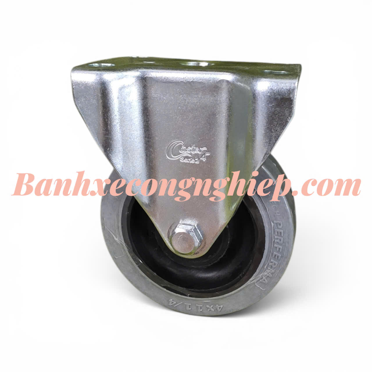 Bánh xe chống tĩnh điện ESD cao su Hi-tech Perferma 75mm, 100mm, 125mm càng thép cố định Caster Serie 2 tải trung
