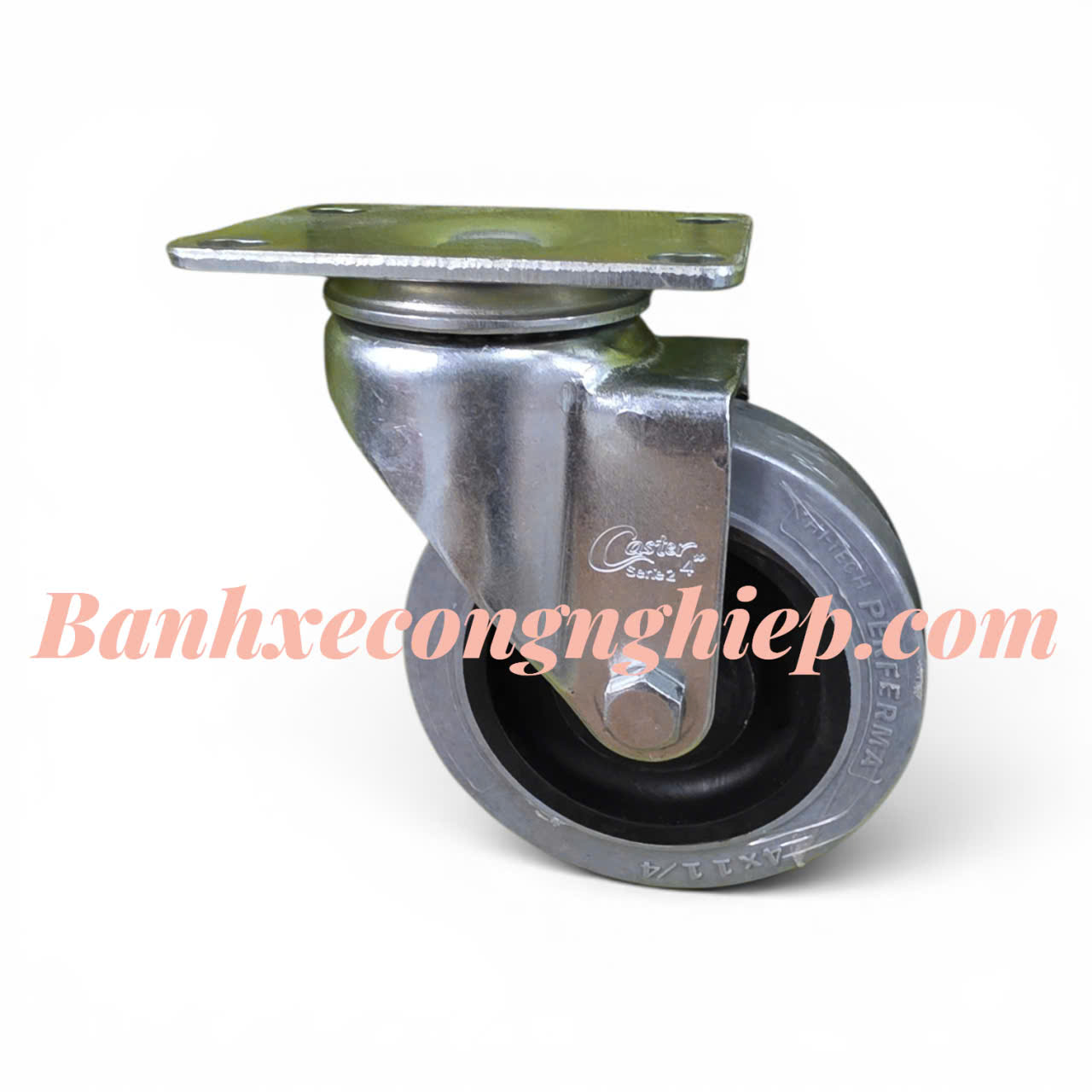Bánh xe chống tĩnh điện ESD cao su Hi-tech Perferma 75mm, 100mm, 125mm càng thép xoay Caster Serie 2 tải trung