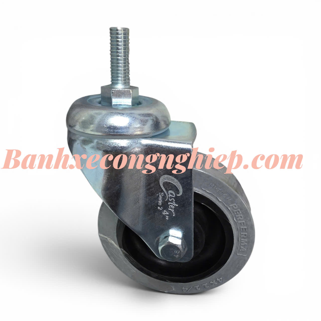 Bánh xe chống tĩnh điện ESD cao su Hi-tech Perferma 75mm, 100mm, 125mm càng thép xoay M12 Caster Serie 2 tải trung