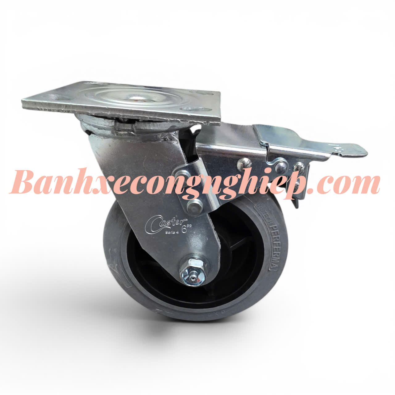 Bánh xe chống tĩnh điện ESD Hi-tech Perferma 100mm, 125mm, 150mm, 200mm càng thép xoay khóa kép Caster Serie 4 tải nặng