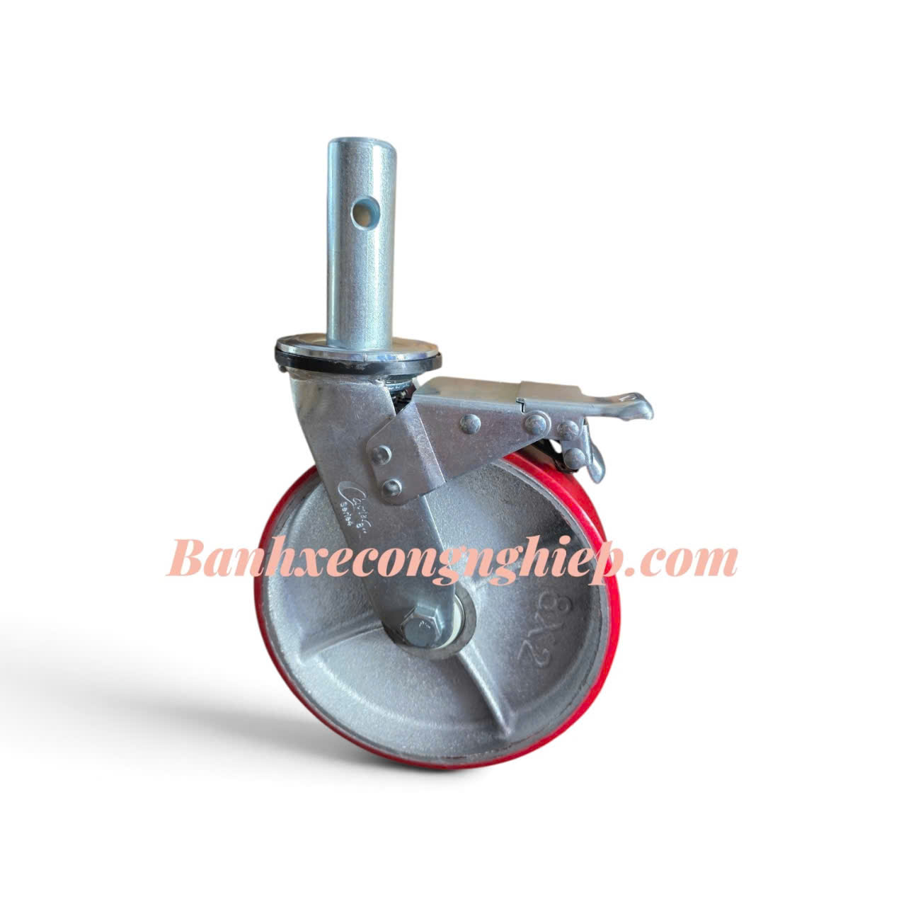 Bánh xe giàn giáo PU gang 200mm phanh kép Caster Serie 4
