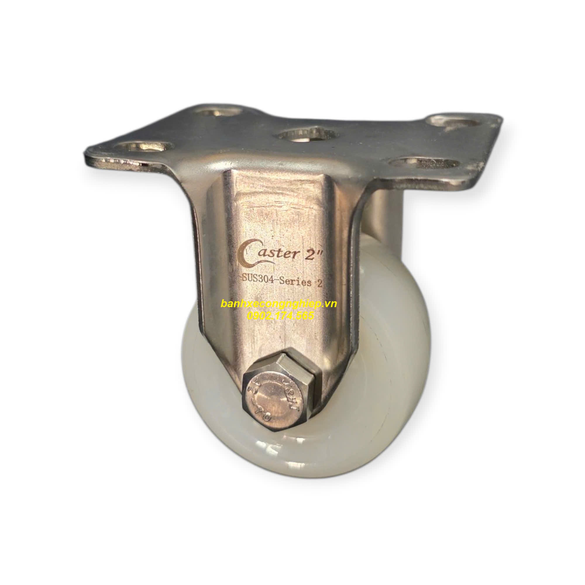 Bánh xe PA50x28 càng inox 304 cố định Caster Serie 2 tải trung