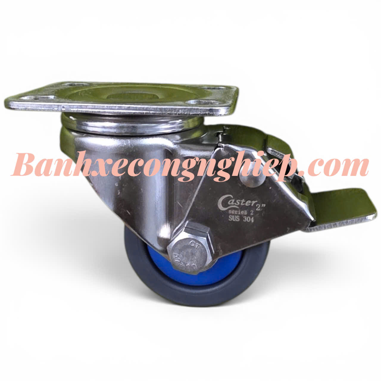 Bánh xe TPR50x28 càng inox 304 Caster Serie 2 xoay khoá