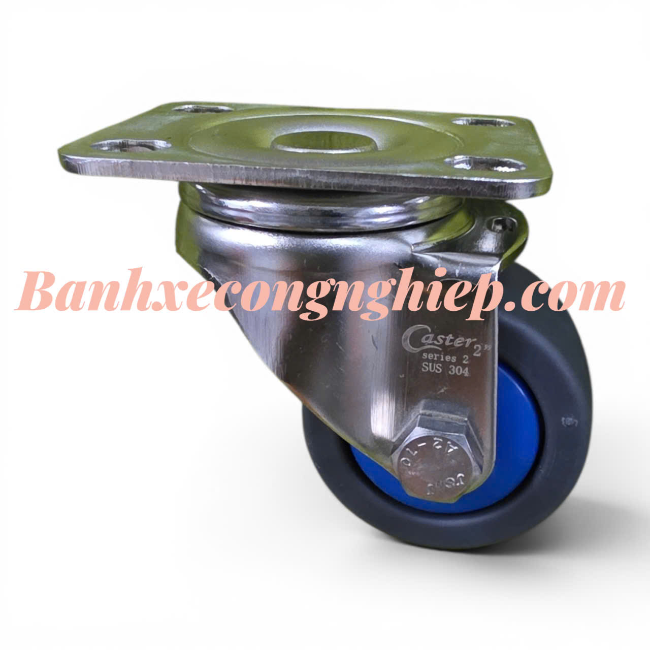 Bánh xe TPR50x28 càng inox 304 xoay Caster Serie 2 tải trung