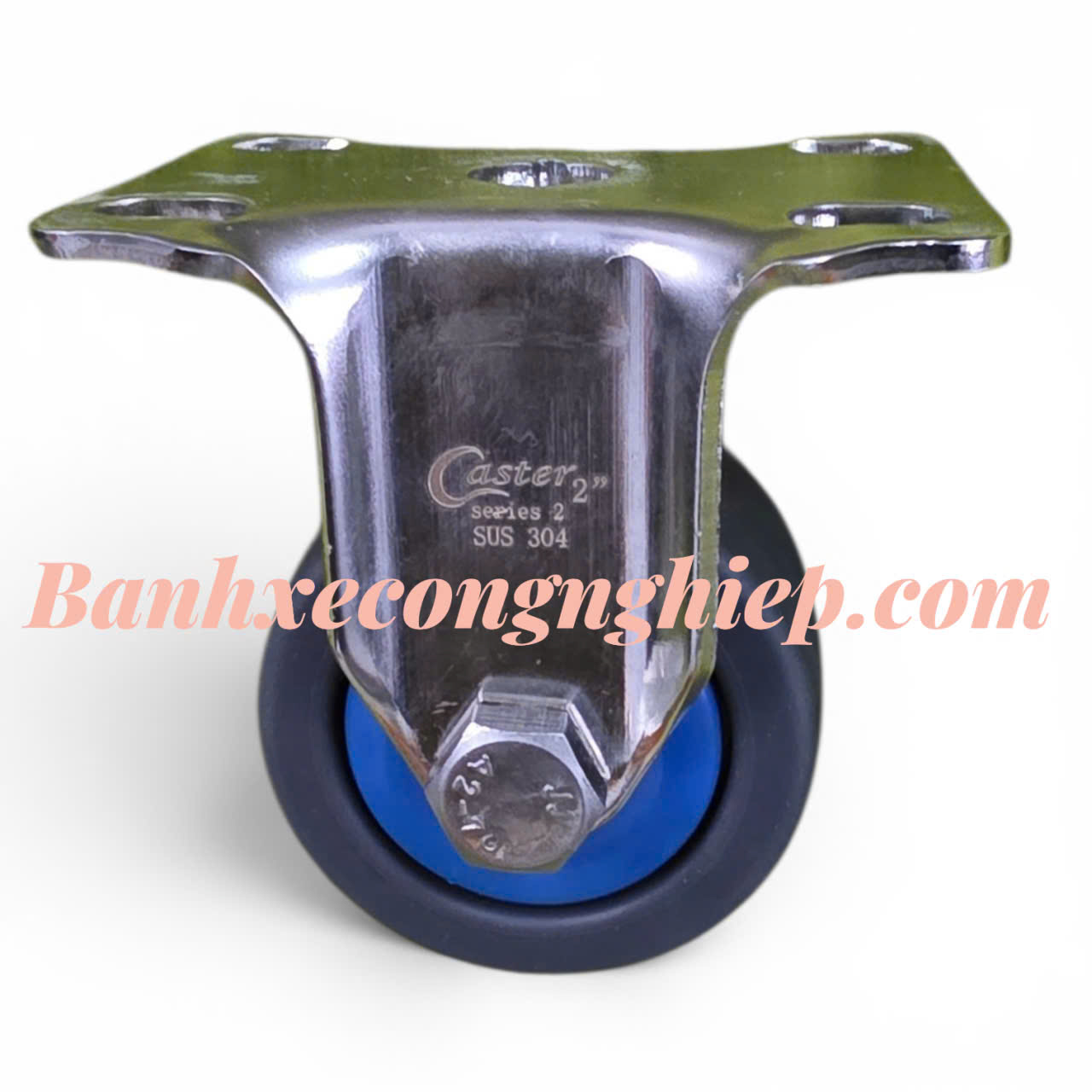 Bánh xe TPR50x28 càng inox 304 Caster Serie 2 cố định