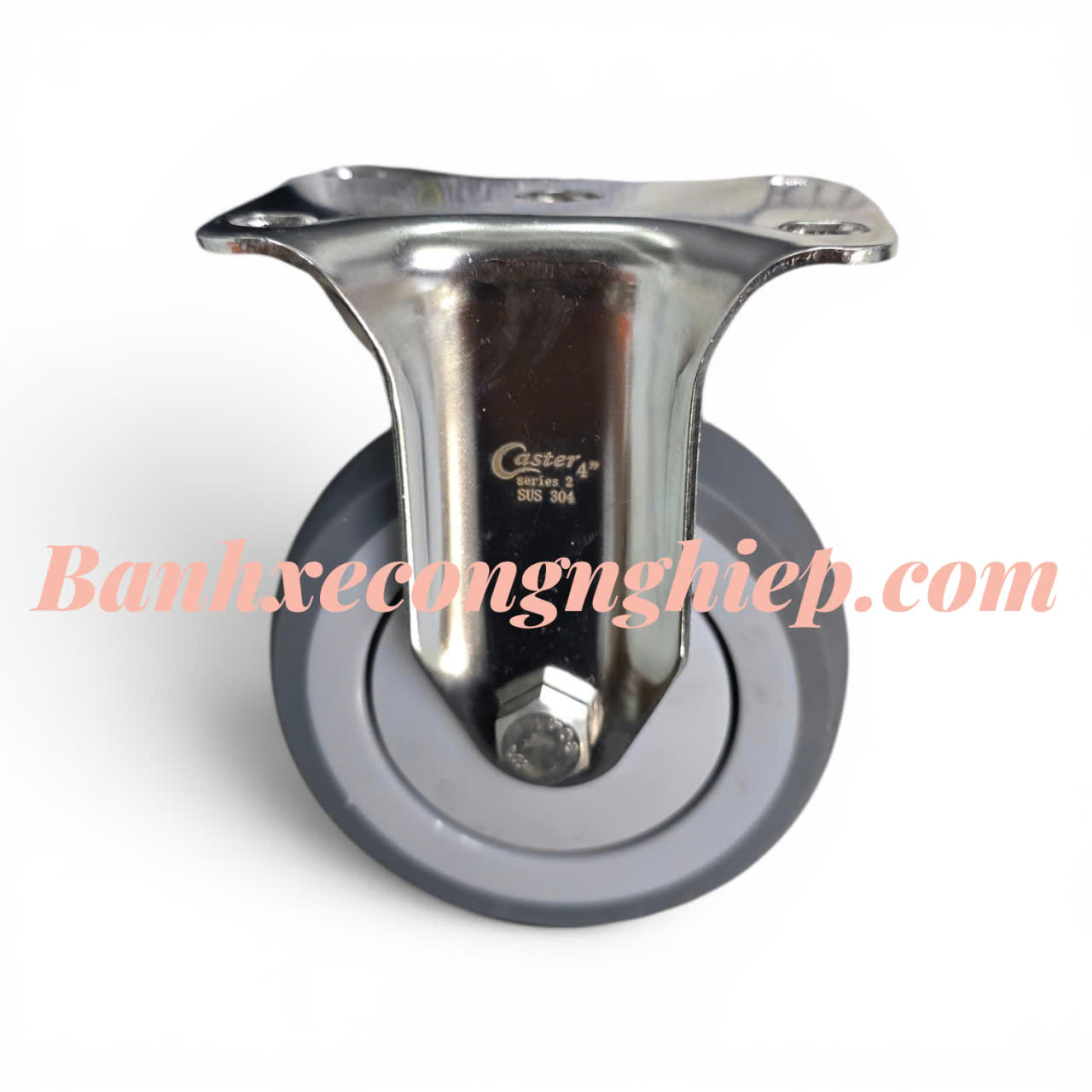 Bánh xe TPR 75mm, 100mm, 125mm, 150mm càng inox 304 cố định Caster Serie 2 tải trung