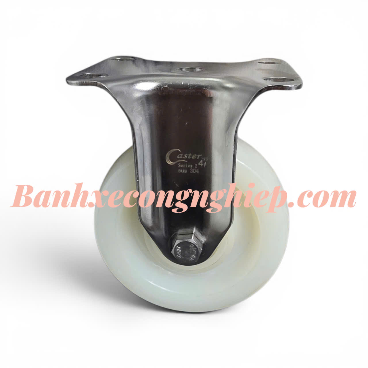Bánh xe PA 63.5mm, 75mm, 100mm, 125mm càng inox 304 cố định Caster Serie 2 tải trung
