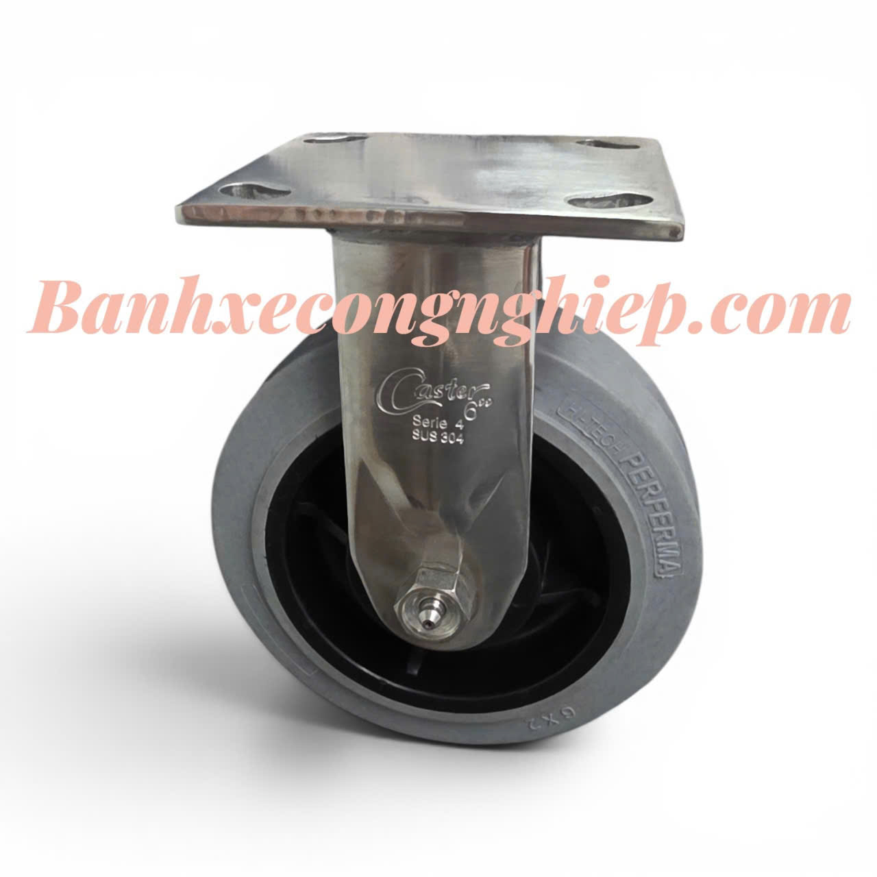 Bánh xe chống tĩnh điện ESD Hi-tech Perferma 100mm, 125mm, 150mm, 200mm càng inox 304 cố định Caster Serie 4 tải nặng