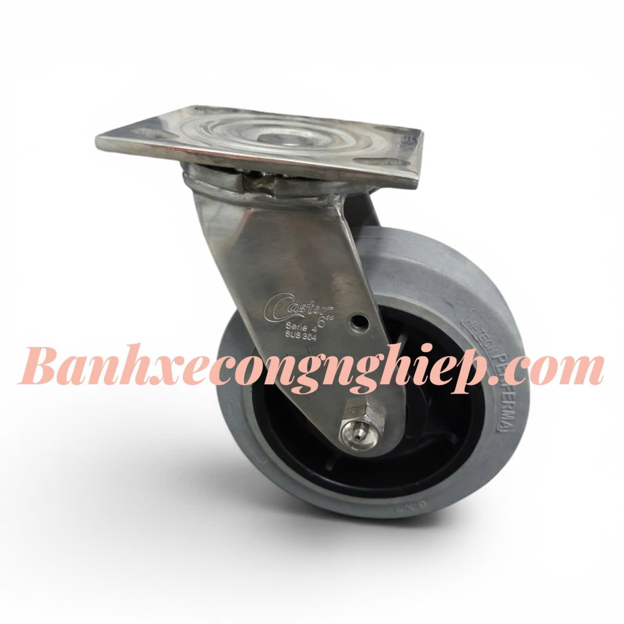 Bánh xe chống tĩnh điện ESD Hi-tech Perferma 100mm, 125mm, 150mm, 200mm càng inox 304 xoay Caster Serie 4 tải nặng