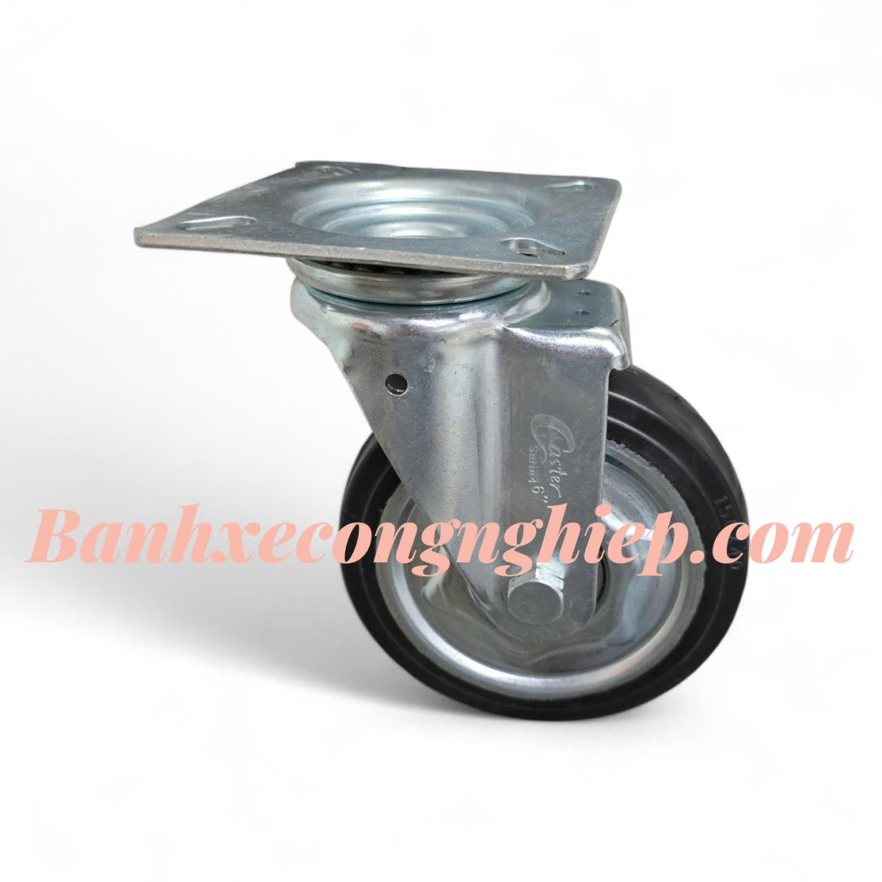 Bánh xe cao su lõi thép 100mm, 130mm, 150mm, 200mm càng thép xoay Caster Serie 4 tải trung