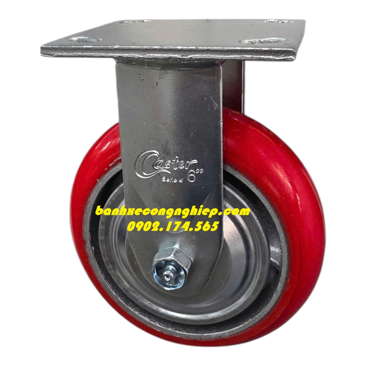 Bánh xe PU lõi gang có nắp che 100mm, 125mm, 150mm, 200mm xoay Caster Serie 4 tải nặng