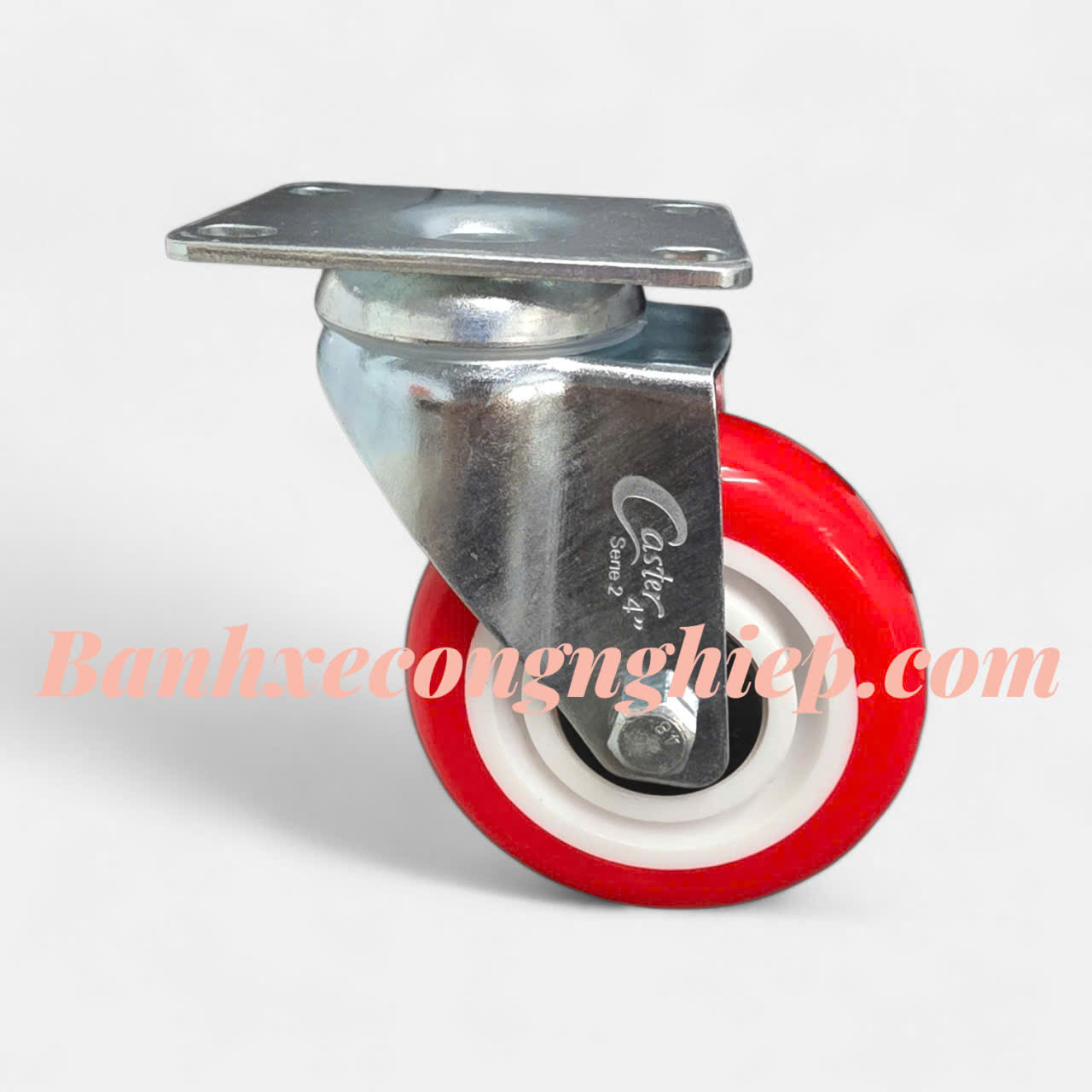 Bánh xe PU (Urethane) 75mm, 100mm, 125mm càng thép xoay Caster Serie 2 tải trung