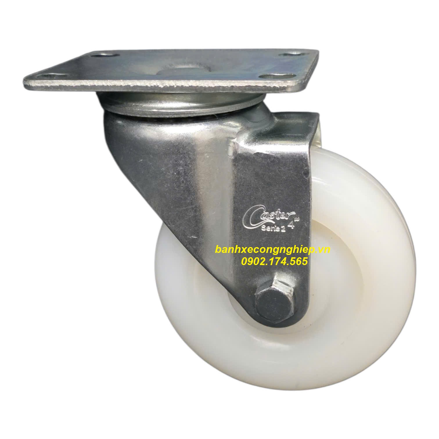 Bánh xe PA phi 75mm, 100mm, 125mm càng thép xoay Caster Serie 2 tải trung